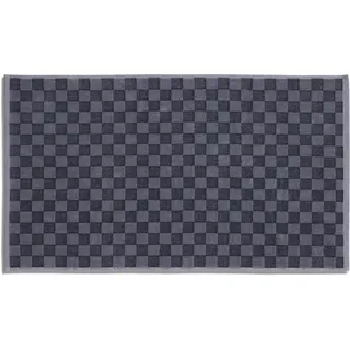 MÖVE Monochrome Check Velours Duschvorlage 50 x 80 cm aus 75% Baumwolle/ 25% Viskose aus Bambus-Zellstoff, Stone