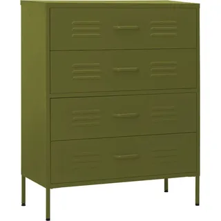 vidaXL Kommode Olivgrün 80x35x101,5 cm Stahl - Grün