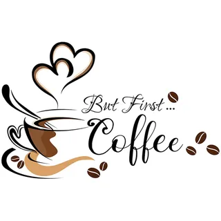 duoyif Wandtattoo Kaffeetasse Kaffee, Wandsticker Kaffeetasse, Wandaufkleber Kaffee Tassen, Coffee Wandsticker Für Küche Esszimmer Büro Cafe Deko Kaffeestube Wandkunst (a)