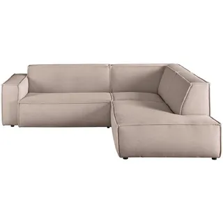 Hom`in Ecksofa , Taupe , Textil , Ottomane rechts, L-Form , 254x224 cm , Blauer Engel, Goldenes M, Oeko-Tex® Standard 100, DGM-Klimapakt , Typenauswahl, Lederauswahl, Stoffauswahl, seitenverkehrt erhältlich, Rücken echt , Wohnzimmer, Sofas & Couches, Wohnlandschaften, Ecksofas