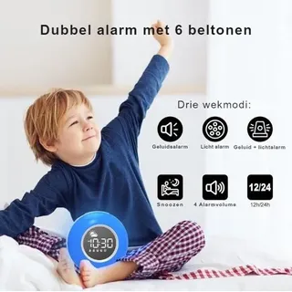 Schlaftrainer - Schlafwecker - Kinderwecker - In verschiedenen Lichtern einstellbar - Kabelloses Nachtlicht