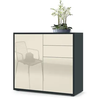 Vladon Kommode, Creme, Holzwerkstoff, 79x74x36 cm, Wohnzimmer, Kommoden & Sideboards, Kommoden