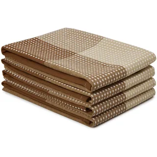 Encasa XO Baumwoll-Küchentuchset - Super saugfähige Geschirrtücher & Spültücher 70x45 cm zum Abwaschen, Geschirr Trocknen und Reinigen - 4er-Pack - Beige
