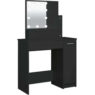 vidaXL Schminktisch mit LED Schwarz 86,5x35x136 cm - Schwarz