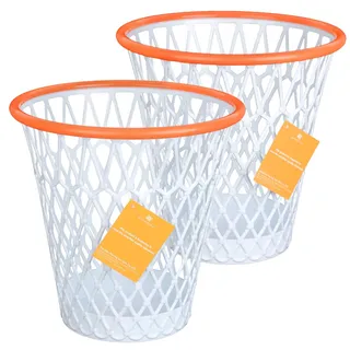MORNING SUN 2 Stück Basketball Papierkorb,Basketball Korb Indoor Mülleimer,Originelle Basketball Deko für Kinderzimmer, für Schlafzimmer Büro Küche Wohnzimmer Fitnessstudio, 12L