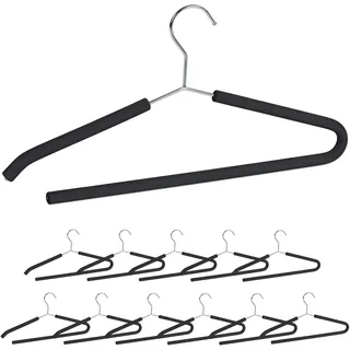 Relaxdays Kleiderbügel Set Metall Schwarz 12 St.