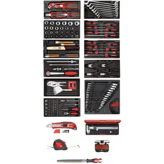 Gedore red R21010002 Werkzeugsatz 11x CT-Module + diverse Werkzeuge 166-teilig,
