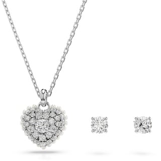 Swarovski Idyllia Set, Rhodinierte Halskette und Ohrringe mit Strahlenden Swarovski Kristallen