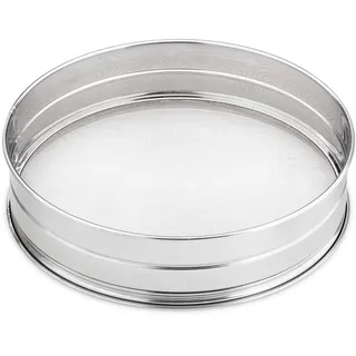 thermohauser Sieb groß (Edelstahl rostfrei), fein, Maschenweite 2,5x1,4 mm, Durchm. 35,0 cm, Silber