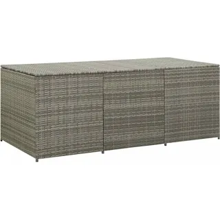 vidaXL Gartenbox Auflagenbox Kissenbox Kiste Gartentruhe Truhe Box Aufbewahrungsbox Auflagenkiste Garten Poly Rattan 180x90x70cm Grau