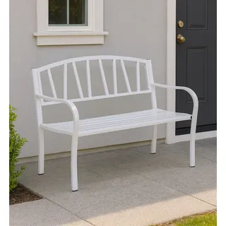 Gardissimo HARMONY 2er-Gartenbank Parkbank  Sitzbank mit 240kg Tragkraft weiß