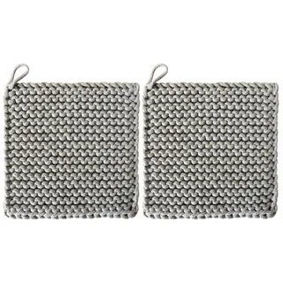 Gehäkelte Topflappen, 2 Stück Quadratisch Untersetzer Set aus Gewebter Baumwolle, Hitzebeständige Tischsets für Heiße Schüsseln, Teekannen, Töpfe und Teller