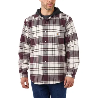 Carhartt Herren Flannel Fleece Lined Hooded Shirt Jac, Malt, L