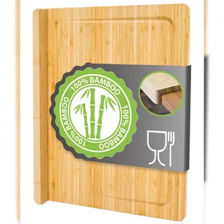 Dune Design DuneDesign Schneidebrett mit Kante 44x34x2 Bambus Schneidbrett Holzbrett mit Kante