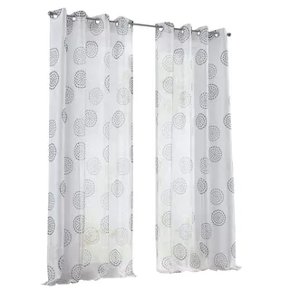 Kutti Vorhang »Bella« Ösen 1 Stk. tlg. Gardine, halbtransparent, Ausbrenner, bedruckt, Baumwolle-Polyester Kutti weiß/beige/türkis cm