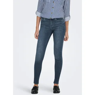 Skinny-fit-Jeans ONLY "ONLWAUW LIFE MID SK DNM", Damen, Gr. M (38), Länge 30, blau (blau schwarz denim), Denim/Jeans, Obermaterial: 64% Baumwolle, 31% Polyester, 3% Viskose, 2% Elasthan, unifarben, skinny fit, Jeans Skinny-fit-Jeans