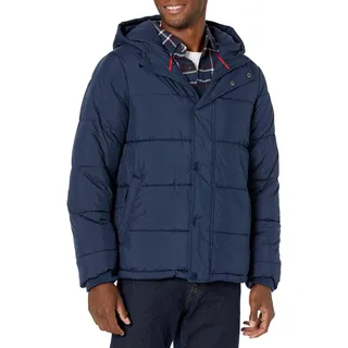 Amazon Essentials Herren Schwerer Puffermantel mit Kapuze