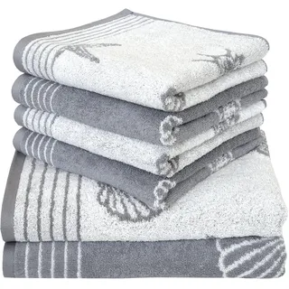 Dyckhoff Seashell Handtuchset 6-tlg. grau