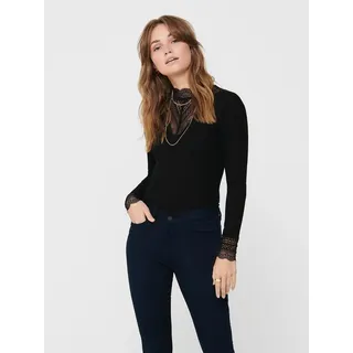 Only »ONLTILDE L/S HIGH NECK LACE TOP JRS« ONLY Black Detail:BLACK LACE XL (42)