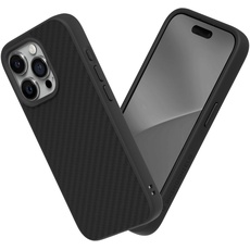 RhinoShield Case kompatibel mit [iPhone 15 Pro Max] | SolidSuit - Stoßdämpfende & schlanke Schutzhülle mit Premium Finish - 3.5 Meter Fallschutz - Karbonfaser Textur