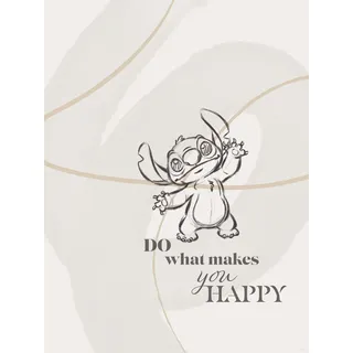 KOMAR Wandbild Disney Lilo and Stitch Do What Makes You Happy 30 x 40 cm - Poster, Kinderzimmer, Dekoration, - gerollt ohne Rahmen