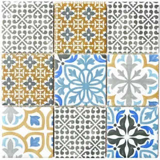 Keramikmosaik creme blau orange grau Fliese Dusche Küche WC 22B-1406 10 Matten