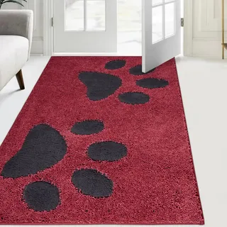 FCSDETAIL Schmutzfangmatte waschbar 84 x 150 cm, Fußmatte Innen, absorbierend Fussmatte, rutschfeste Sauberlaufmatte, wasserdicht Teppich für Hund, Eingang, nasse Pfoten