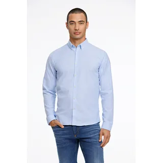 LINDBERGH Businesshemd mit Button-down-Kragen, blau