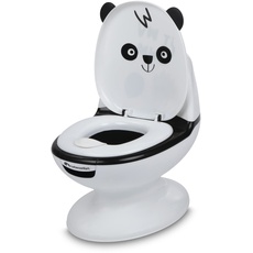 Bebeconfort Minitoilette, Töpfchen Baby, 1–4 Jahre, 0–20 kg, lebensechtes Design mit Spritzschutz, echtes Spülgeräusch, abnehmbare Schüssel, leicht zu reinigen, Gummifuß, Panda Bär