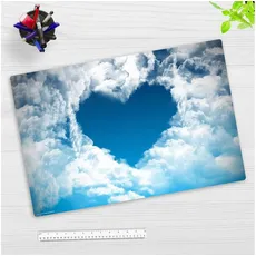 Bild Cover-your-desk Schreibtischunterlage für Kinder und Erwachsene Ein Herz aus Wolken, aus hochwertigem Vinyl , 60 x 40 cm