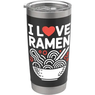 Ich liebe Ramen Heart Noodles Bowl Fun Doppelwandiger Edelstahl-Thermobecher
