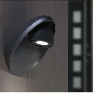 Lutec Außenwandleuchte Aluminium, Metall 12,5x20,8 cm inkl. LED-Lampe grau