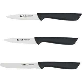 Tefal Messer-Set »K2733S Colorfood«, (Set, 3 tlg.), Edelstahl, korrosionsbeständig, ergonomisch, sicher, schwarz