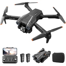 Drohne mit Kamera 4K, Faltbar RC Drohne RC Quadrocopter mit 1080P HD Dual Kamera, FPV Übertragung, 2 Batterien, Gestensteuerung, Höhenhaltung, One Key Start/Landen 3D Flips für Anfänger (Schwarz)