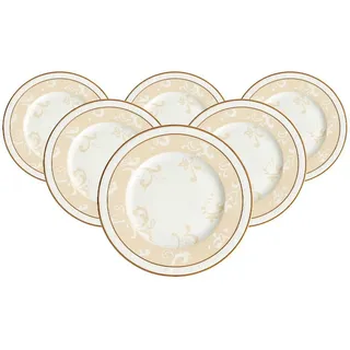 Villeroy & Boch Frühstücksteller Ivoire 22,7 cm beige/gold 6er Set