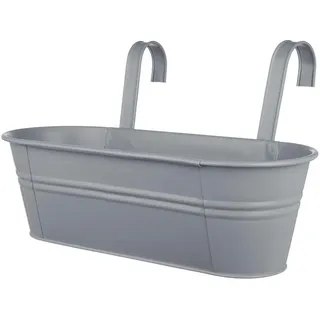 Butlers Hängetopf Zinc , Grau , Metall , 50x15x20 cm , Dekoration, Blumen & Blumentöpfe, Übertöpfe