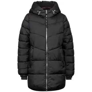 STREET ONE Damen A201971 Lange Steppjacke, Black, 38