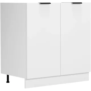 Mid.you Spülenunterschrank , Weiß , Kunststoff , 80x82x46 cm , Küchen, Küchenmöbel, Küchenschränke, Küchenunterschränke