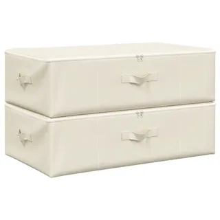 vidaXL Aufbewahrungsboxen 2 Stk. Stoff 70x40x18 cm Creme - Creme