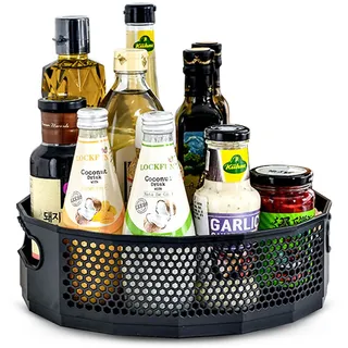 Fyfjur Lazy Susan Drehteller, Drehgestell in Wabenform, Rotierender Obstständer, Drehteller Gewürzregal, Drehbares Gewürzregal, Drehbare Ablage für Zubehör für Anrichte und Küchenschrank (22,5x6,5cm)