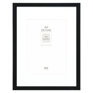 Deknudt S66KF2 Bilderrahmen schwarz mit weißem Passepartout 29,7x42 cm
