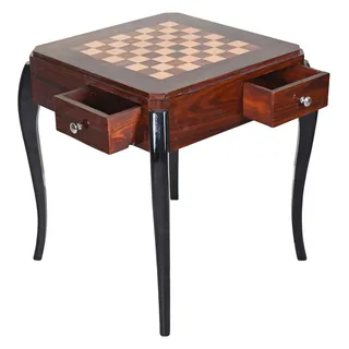 Spieltisch Barock Schachtisch Massivholz Kartentisch Holztisch Antik Barocktisch