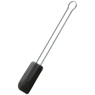 Rösle Teigschaber 20 cm, schmal, Silikon, Edelstahl 18/10, schwarz | Hochwertiger Teigspachtel für Backen und Kochen, strapazierfähig, spülmaschinengeeignet, -30°C bis +200°C