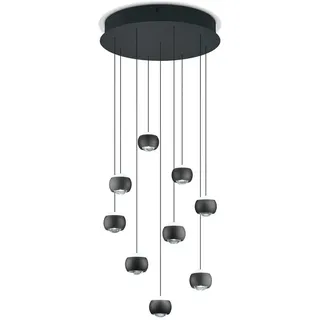 Musterring Led-Hängeleuchte , Schwarz, Transparent , Metall, Kunststoff , F , 200.0 cm , Farben fixierbar, Farbtemperaturwechsler, beliebig kürzbar , Lampen & Leuchten, Leuchtenserien