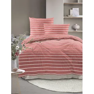 IRISETTE Easy 8548 Gestreift Rot 155 x 220 cm + 2 x 80 x 80 cm