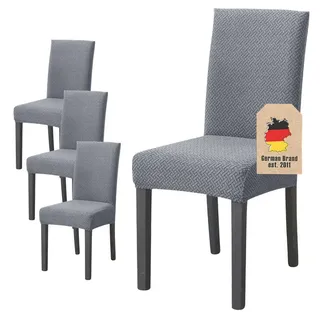 Stuhlbezug (4-tlg. Set) , Grau , Kunststoff , 1x38 cm , Heimtextilien, Bezüge, Stuhlhussen