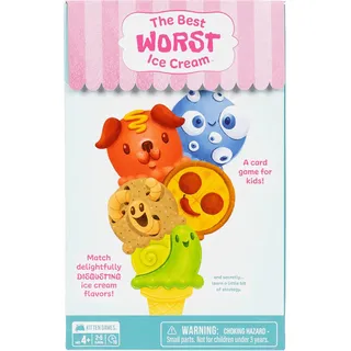 Exploding Kittens Best Worst Ice Cream, Ages 4+ Kids Matching Game | Match cards and build silly ice cream cones in this quick kids game that builds reasoning and pattern skills.