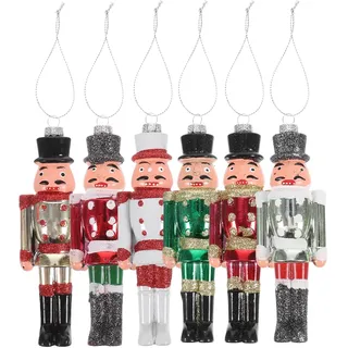 IMIKEYA 6 Stück Nussknacker Weihnachtsbaum Deko Baumschmuck Soldat Nussknacker Figur Puppe Weihnachtsbaumschmuck Kunststoff Ornamente für Weihnachtsdekoration Festliches Party