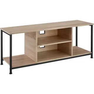 tectake Tv-Regal Denver, 120 x 40 x 50,5 cm, Industrial Holz hell, Eiche Sonoma , Naturfarben , Holzwerkstoff , Beton Optik , Quadratisch , 40x50.5x120 cm , Wohnzimmer, TV Möbel, Lowboards, Lowboards stehend