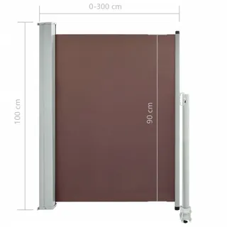 vidaXL Ausziehbare Seitenmarkise 100 x 300 cm braun 48340